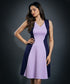 Two Tone Aline Ponte Dress- Lavender & Blue